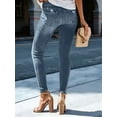 thumbnail image 5 of Women'S Skinny Ripped Trendy Jeans Distressed Stretchy Denim Pants Medium Blue L, 5 of 6