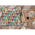 thumbnail image 2 of Indie Fluffy Throw Pillow Cushion Cover, Triangles Pattern with Deer Elk Portraits Geometric Colorful Funky Hipster Tile Urban, Decorative Square Pillow Case, 24" x 24", Multicolor, by Ambesonne, 2 of 5