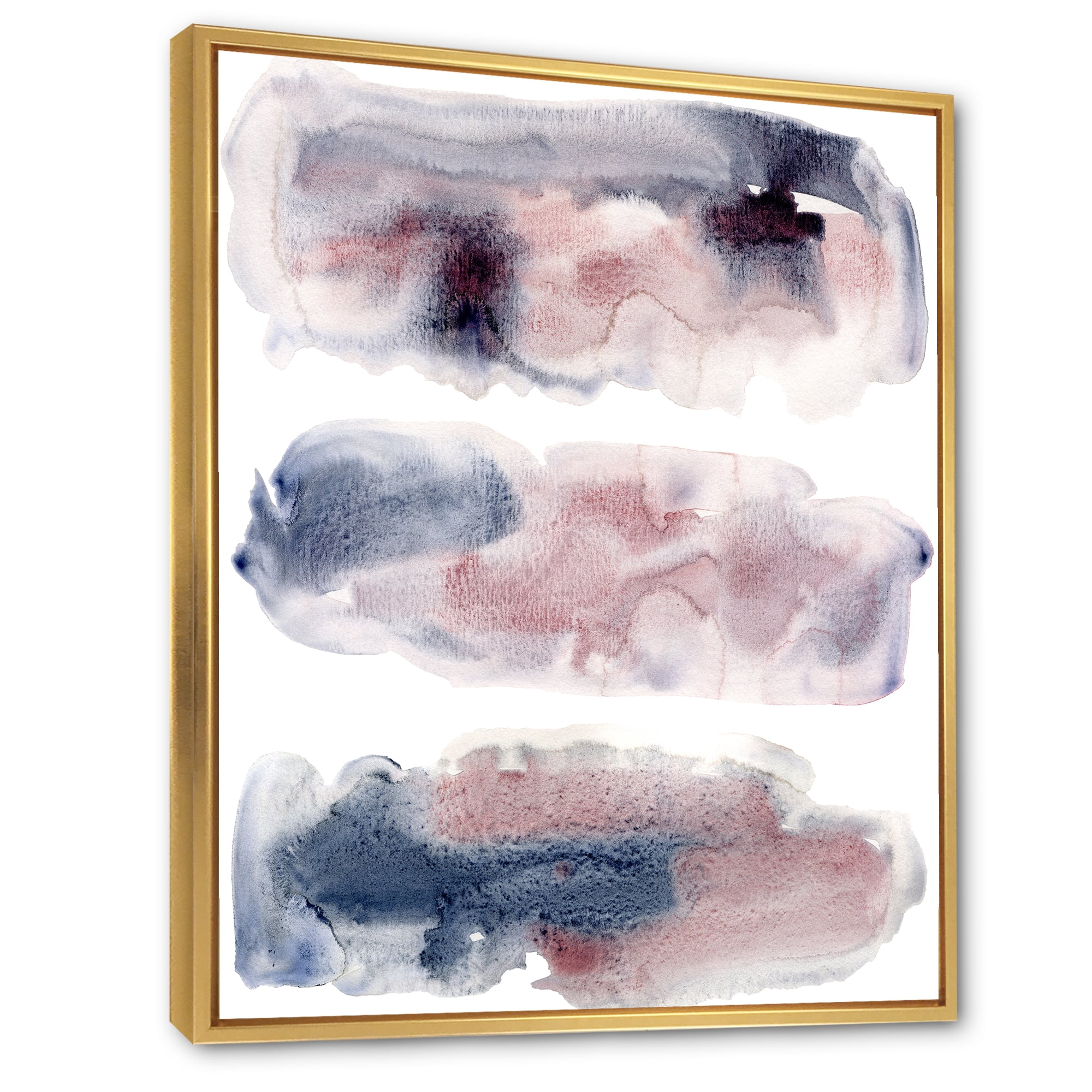 Designart 'Blue and Pink Clouds With Beige Spots I' Modern Framed Canvas Wall Art Print