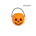 thumbnail image 2 of Kumdkd 1-Pack Halloween Pumpkin Candy Bucket - 6.5" Orange Plastic Treat Pail with Handle for Kids Trick or Treating & Party Decor, 2 of 5