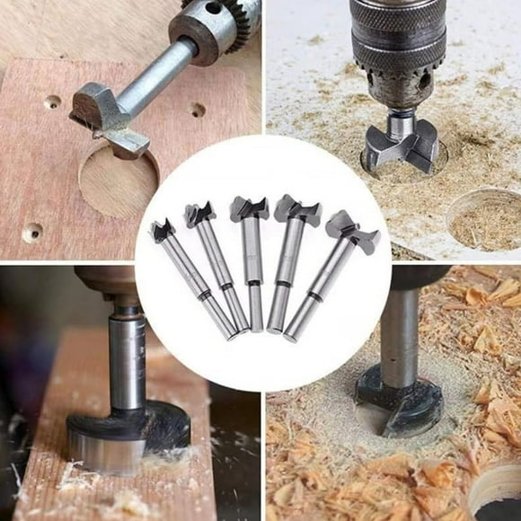 Boreal Craft Flat Wing Drill Bit Set Hinge Hole Drill Bits For Cabinets Wood Panel Hole Expander Wood Hole Puncher Tool Rotozip Drywall Bits 1/4
