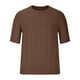 thumbnail image 4 of Blusa de Manga Corta de los Hombres de Punto de Color Sólido Cuello Redondo, Cuello Suave Ligero Y Casual, 4 of 6