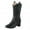 Black, variant on Oyedens Women's Cowboy Boots Vintage Leather Wide Mid Calf Boots for Women Horse Riding Short Boots