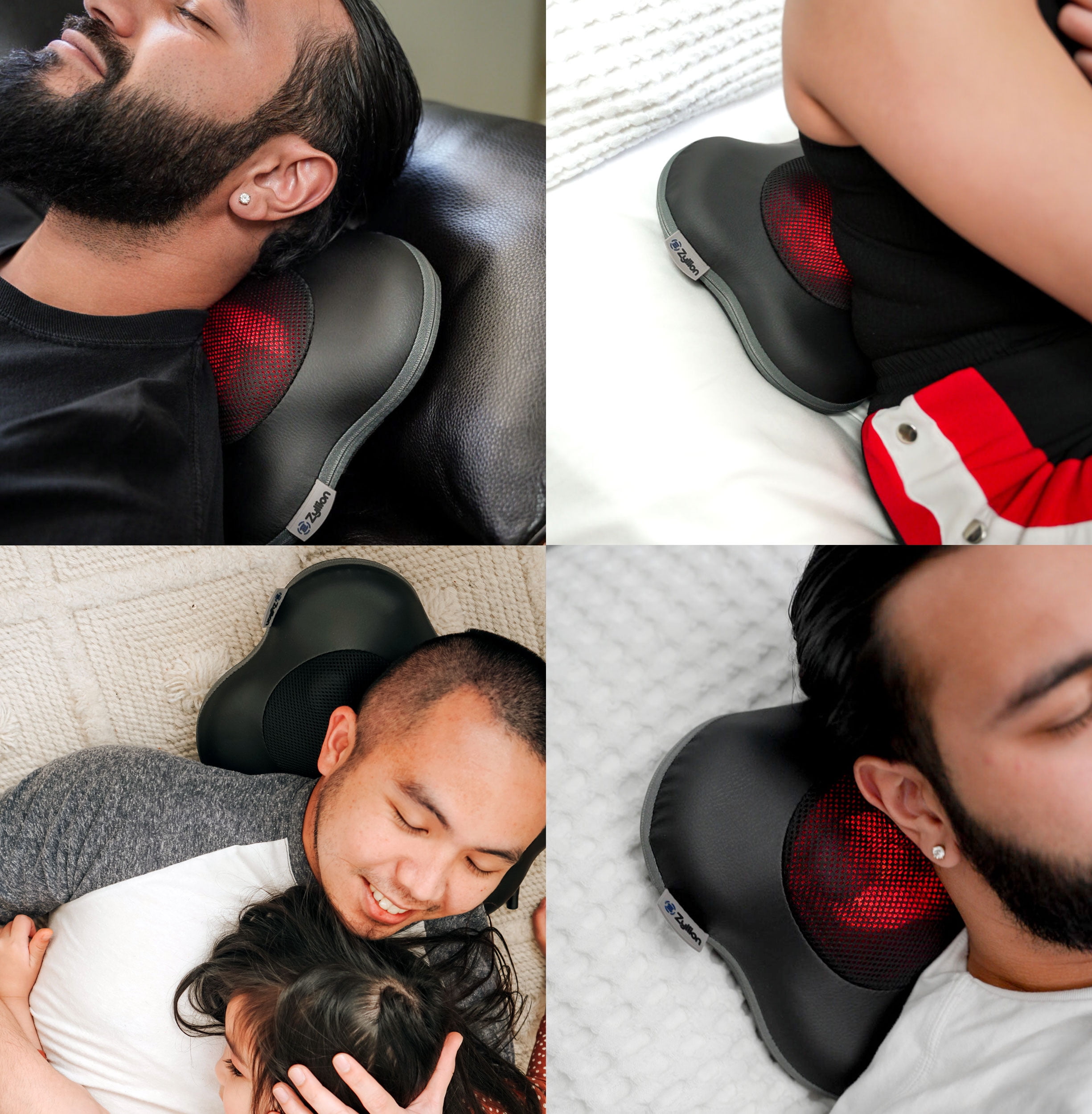 Zyllion Shiatsu Back and Neck Massager Kneading Massage Pillow Heat Car Home
