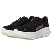 Hoka Women's Bondi 9 Sneaker, Black/Rose Gold, 9.5