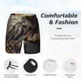 thumbnail image 3 of Yiaed Noble Style Bald Eagle Print Mens Swim Trunks Bathing Suit Compression Liner Beach Swim Shorts Swimwear Quick Dry Zipper Pocket No-Chafing Board Short-, 3 of 6
