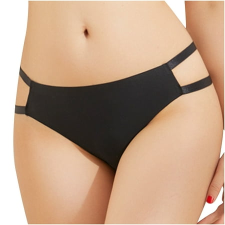 IROINNID Women s Thong Underwear High-Cut Sexy Lingerie Panties Silk Hollow Out Solid Color Invisible Panties