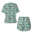 thumbnail image 5 of Lsque winter ski Dachshund Women's Short-Sleeved Pajama Set - 2 Piece Soft and Lightweight Sleepwear Set-Small, 5 of 9