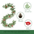 thumbnail image 6 of Christmas Garlans Artificial Eucalyptus Garland with Red Berries Pine Cones Faux Greenery Hanging Garlands Christmas Vine Table for Holiday Stairs Wall Fireplace Mantel Indoor Outdoor Decor (C), 6 of 7