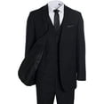 thumbnail image 3 of Men's Three Piece Premium Modern Fit Two Button Suit Black Pinstripe, 3 of 6