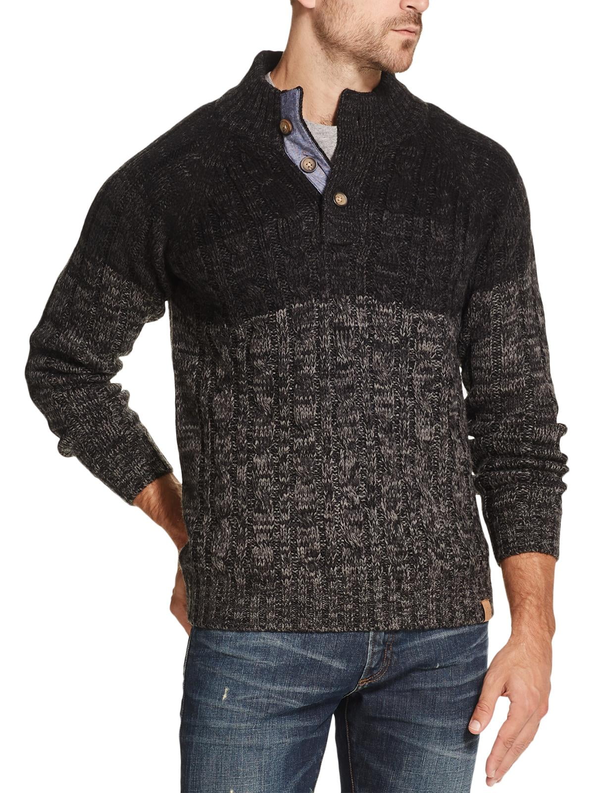 Weatherproof Vintage Mens Ombre Knit Sweater Black L - Walmart.com