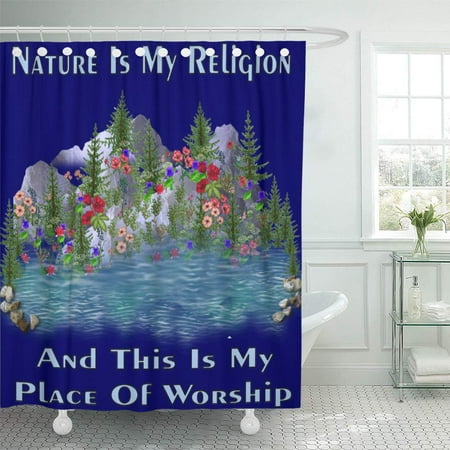 Cynlon Green Pagan Nature Is My Wicca Wiccan Goddess Ancestors Bathroom Decor Bath Shower Curtain 60x72 Inch Walmart Com Walmart Com