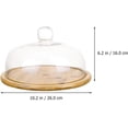 thumbnail image 2 of Elegante cúpula de vidrio para servir postres: cubierta de vidrio transparente resistente, los exhibidores hacen que la comida sea atractiva, base de madera totalmente natural, diseño reutilizable, 2 of 5