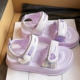 thumbnail image 4 of Girls' Sandals, Open Toed Princess Flat Sandals, Summer Beach Soft Soled Sandals, Children/Toddlers, 4 of 7
