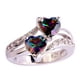 thumbnail image 1 of Anillo de piedra preciosa blanca y arcoíris con corte de corazón para mujer, joyería para amantes de la moda Wmkox8yii  fajkfhkj1401, 1 of 9
