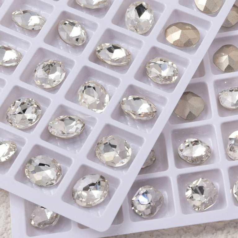10pcs Super Shiny Crystal AB Nail Diamonds 3D Sharp Bottom Heart Waterdrop  Triangle Glass Nail Art Rhinestone Glitter Decoration