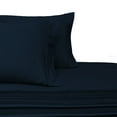 thumbnail image 1 of 100% Long-Staple Cotton Sateen Sheets 300TC Solid Bed Sheet Set - California King-Navy, 1 of 1