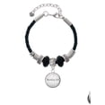 thumbnail image 2 of Delight Jewelry Silvertone Domed Matthew 6:9 Lil Sister Celtic Knot Leather Bead Bracelet, 7"+2" Extender, 2 of 4