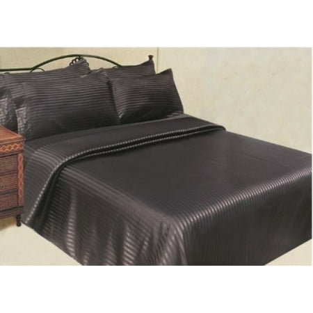 6 Piece Striped Satin Sheet Sets with Bonus Pillow Cases