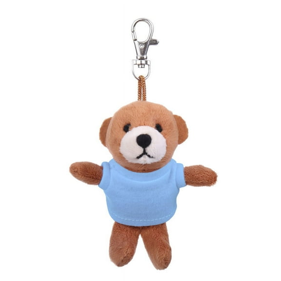 Made by Aliens Plush Brown Teddy Bear Keychain, Clip for Kids Keys, Purse & Bags,