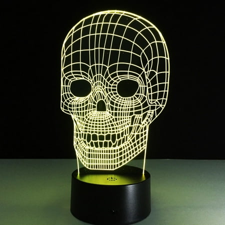 

3D Lamp Visual Light Effect Touch Switch & Colors Changes Night Light (Skull)