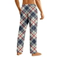 thumbnail image 3 of Fgvctg Pajama Pants Men Fleece Sleepwear Plaid Lounge Pant Comfortable Sleep Pajama Pants Drawstring Lounge Bottom Cozy Lightweight Pj Bottoms With Pockets White M, 3 of 5