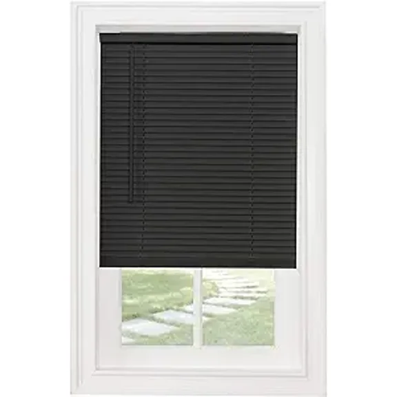 Cordless 1" Light Filtering Mini Blind, 35" Wide x 64" Long, Black