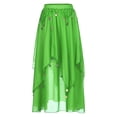 thumbnail image 4 of CHICTRY Womens Chiffon Belly Dance Asymmetric Hem Skirt Halloween Shiny Sequins Beaded Dance Costume Green One Size, 4 of 7