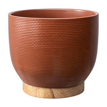 Better Homes & Gardens 10 inch Red Woven Ceramic Planter Pot