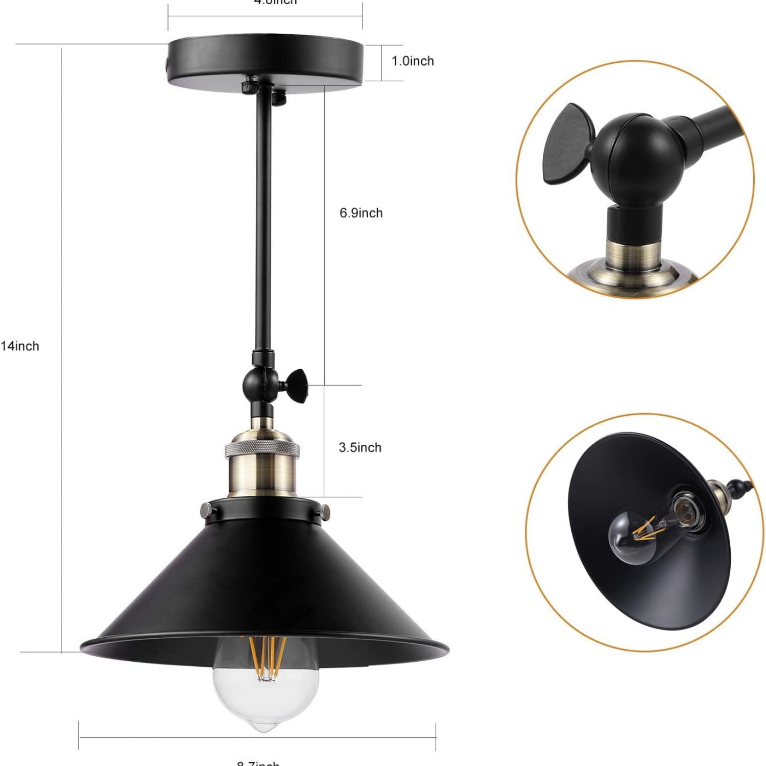 Hardwired Wall Sconce Set of 3,Black Industrial Vintage Wall Mounted Lights Sconces Wall Decor for Living Room Bedside Bedroom Indoor Doorway,Wall Lamp Fixture (E26 Bulbs NOT Included)