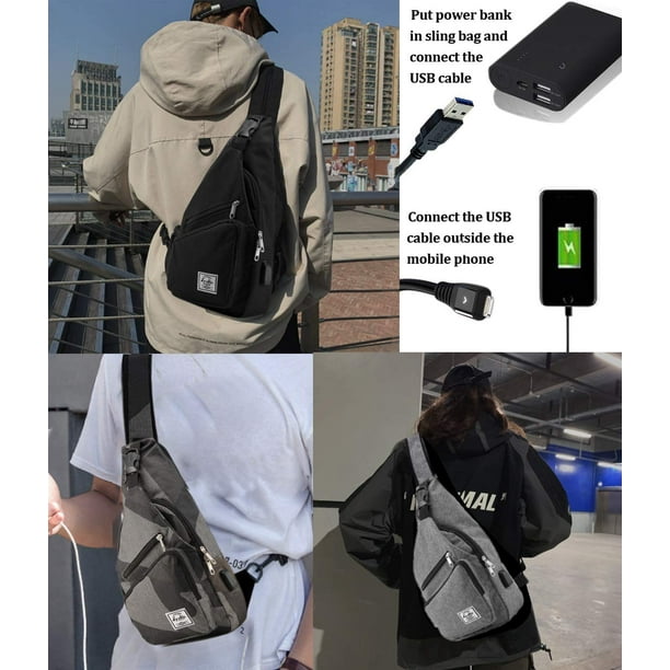 Petit Sac Bandoulière Homme Sacs à Bandoulière Sacoche Sac Porté épaule  Shoulder Bag pour Téléphone Portable pour Voyage, Randonnée et Sports  D'extérieur