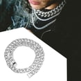 thumbnail image 3 of lionlar Cuban Chain Luxury Bling Long Heavy Paved Rhinestones Strong for Party Men 23.62inch, 3 of 8