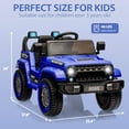 thumbnail image 3 of EastVita 12V Kids Ride on Truck Car,4 Wheeler Electric Vehicles with Remote Control,3 Speeds, LED Lights,Music,MP3,Battery Powered Ride on Toy Deep Blue, 3 of 6