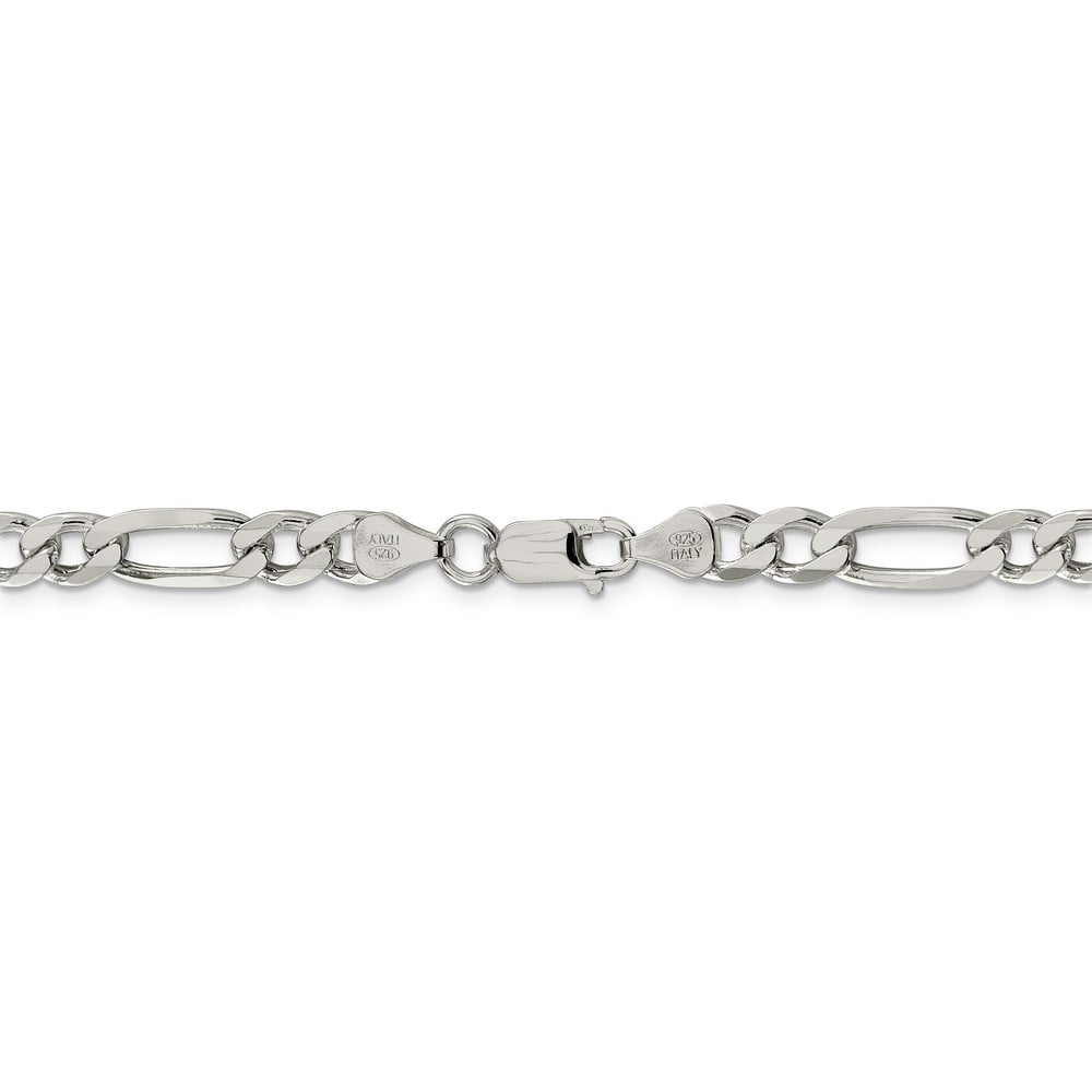 Sterling Silver Rhodium-plated 6.5mm Figaro Chain Necklace or Bracelet