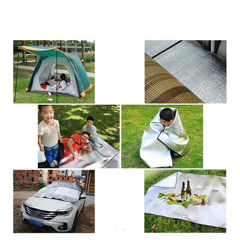 Waterproof Aluminum Foil EVA Camping Mat Foldable Picnic Sitting Mat Pad Y_ti 
