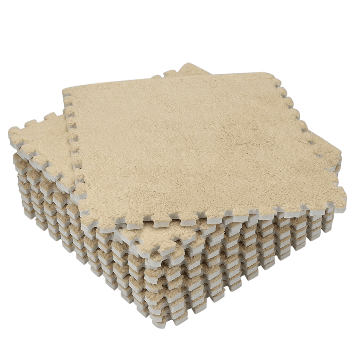 30 Piece Foam EVA Fuzzy Mat Flooring Carpet Tiles for Kids - Perfect for Nursery Décor, Baby Room