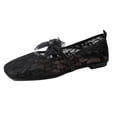 thumbnail image 2 of Gpaecead Women's Bow Lace Mary Jane Flats Square Toe Breathable Mesh Non Slip Shoes For Summer And Casual, Black, 2 of 7