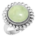 thumbnail image 1 of 925 Silver Ring For Women - Girls Green Real Prehnite Stone Silver Ring Size 11.5 Boho Silver Ring Size 11.5 Gift For Women On Christmas 925 Silver Jewelry With Gemstone, 1 of 6