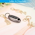 thumbnail image 3 of Uxcell Initial Letter Keychain, Letter R Charm with Crystal Diamonds for Bag Backpack DIY Craft, Gold Tone, 3 of 6