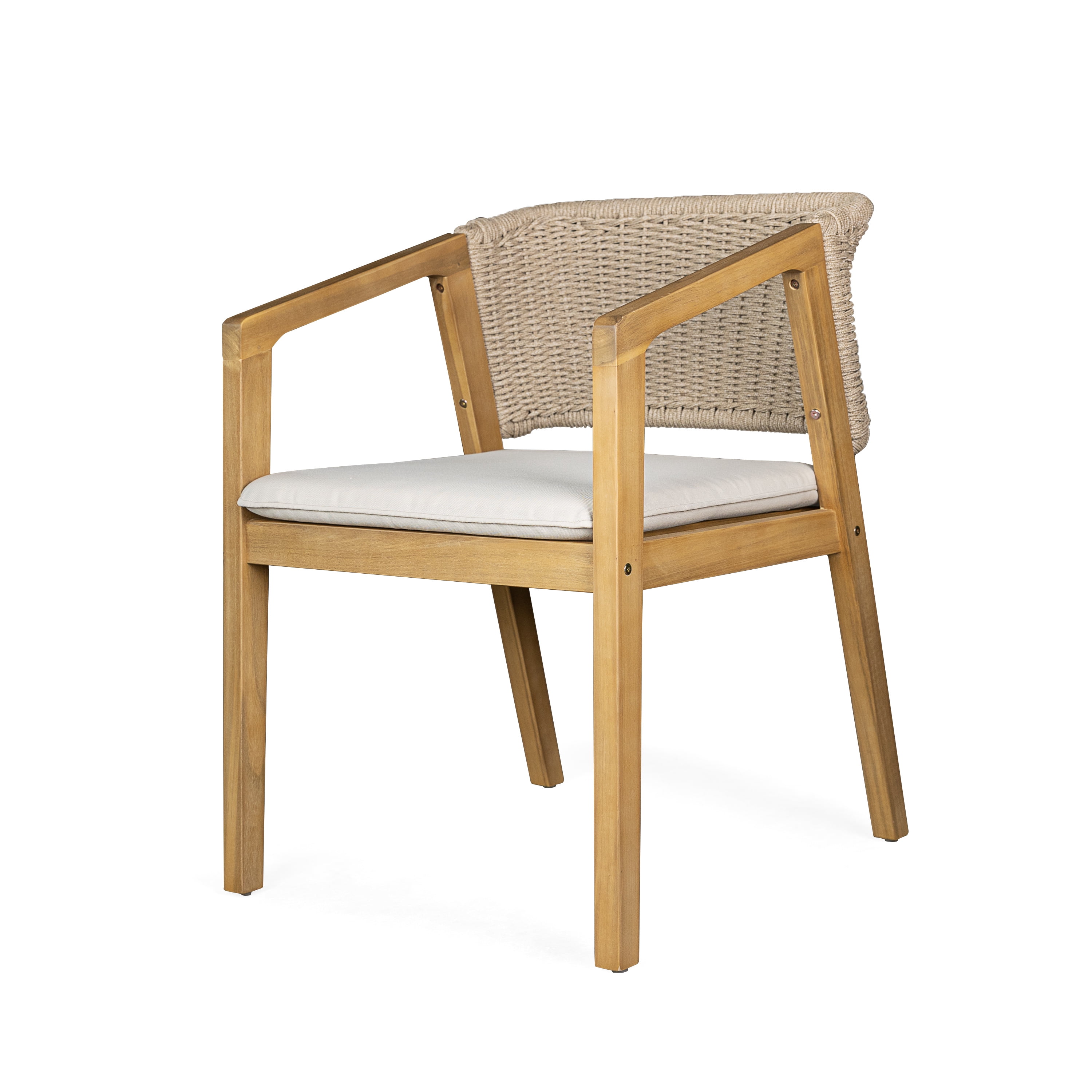 MAYEERTY Mid Century Modern Solid Wood Dining Chair with Armrests for Vanity For Living Room