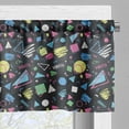 thumbnail image 5 of Ambesonne 90s Valance & Curtain, Triangles Circles Squares Dots, 55"x24", Dark Grey Pastel Pink, 5 of 7
