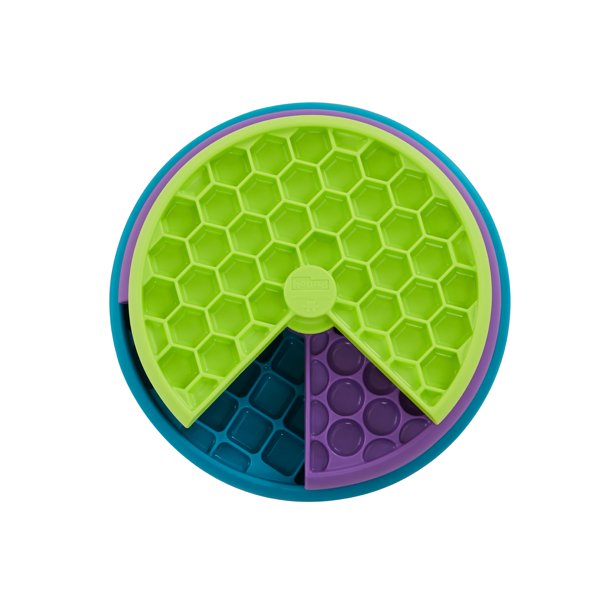 Juego interactivo de rompecabezas para perros y alimentador lento Outward Hound