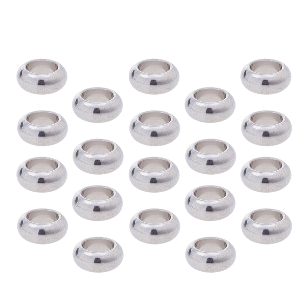 Stainless Steel Spacer Beads Charms Jewelry DIY Finding Silver Tone 5mm 100Pcs 