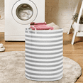 thumbnail image 6 of NOTIVIBE Collapsible Laundry Hamper Basket, Waterproof Fabric Storage Basket Gift Bag with Handles, Large Capacity Clothes Organizer for Bedroom, Nursery, Bathroom, Kids Room,Gray Stripes, 6 of 6