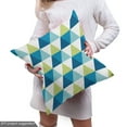 thumbnail image 5 of Abstract Fabric by the Yard, Geometric Triangles in Various Tones Isometric Rhombus Shapes, Upholstery Fabric for Dining Chairs Home Decor Accents, Pale Green Petrol Blue by Ambesonne, 5 of 5