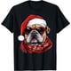 thumbnail image 1 of Bulldog - anteojos de sol con sombrero de Papá Noel, playera de Navidad para perro, 100% algodón, unisex, 1 of 2