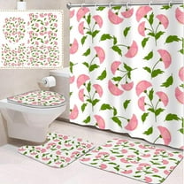 4 Pcs Bathroom Sets with Shower Curtain and Rugs, Teal Seahorse Nautical Summer, Bathroom Decor Coastal Sea Horse Blue Shower Curtain Sets for Bathroom Decor