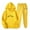 Yellow, variant on Jogger Sets for Women 2 Piece Baggy Fit Funny Heart Print Track Suits Soft Solid Color Sweatsuits Set with Pockets