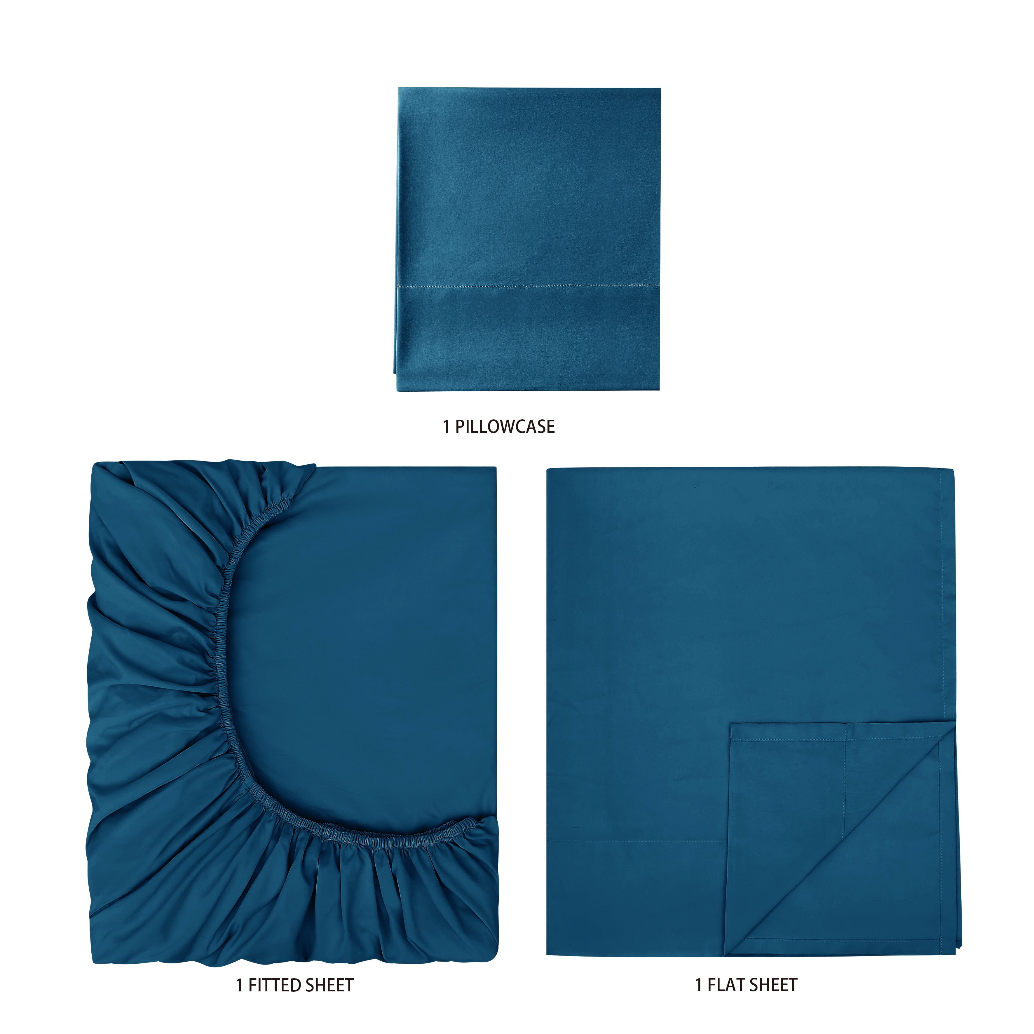 Mainstays Super Soft High Quality Brushed Microfiber Bed Sheet Set, Twin-XL, Dark Teal, 3 Piece