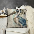 thumbnail image 2 of SHANXI Cute Bird Throw Pillow Case Vintage Wooden Pelican Compass Lighthouse with Lettering  Linen Pillow Covers Animal Nautical Cushion Case Cover for Sofa Couch 24x24in, 2 of 5